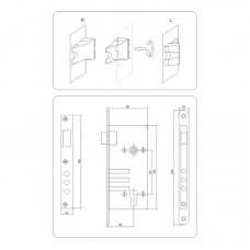 Broasca usa 90x50 mm trei incuietori VOREL..